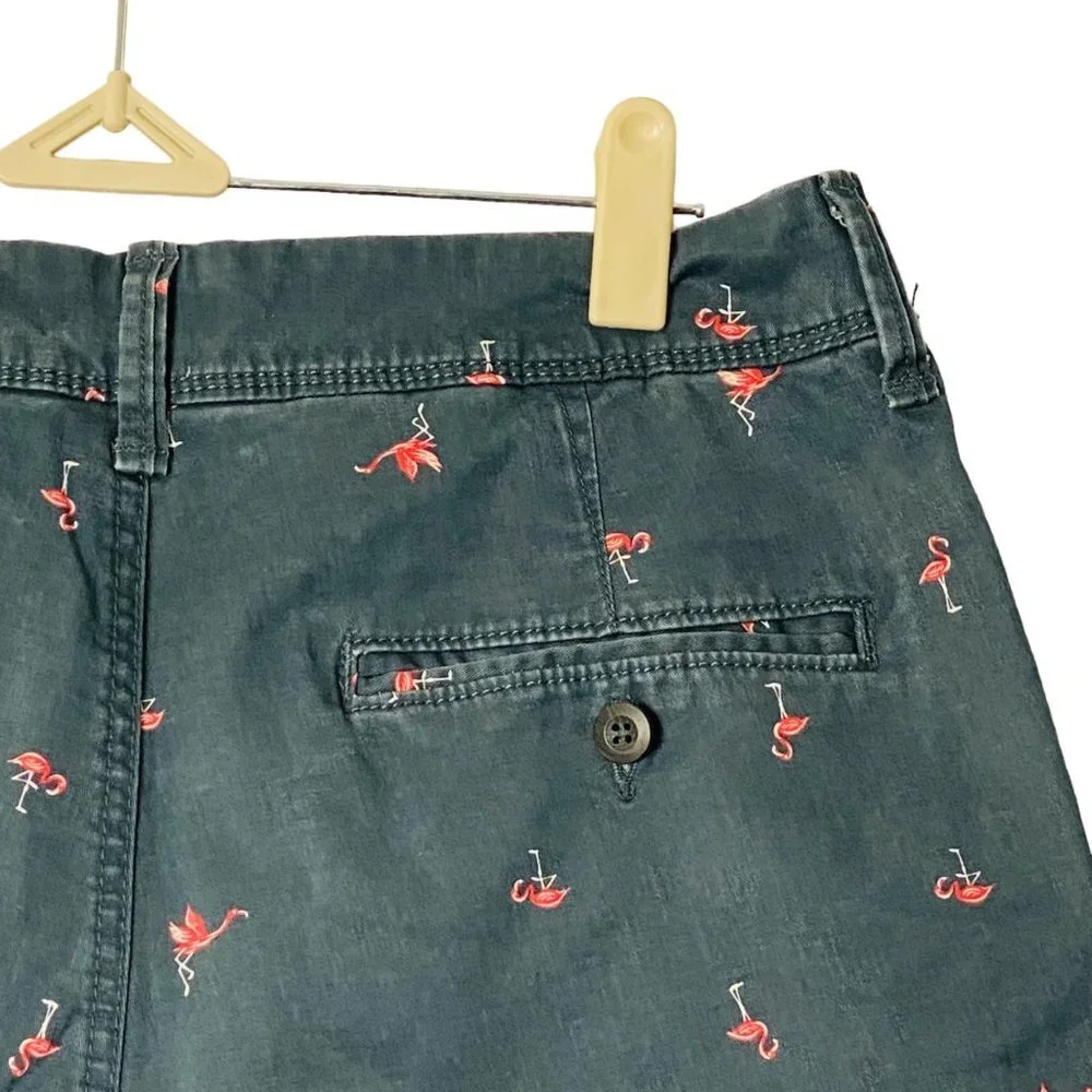 Aeropostale Men Size 28‎ Flamingo Embroidered Cotton Blend Chino Shorts